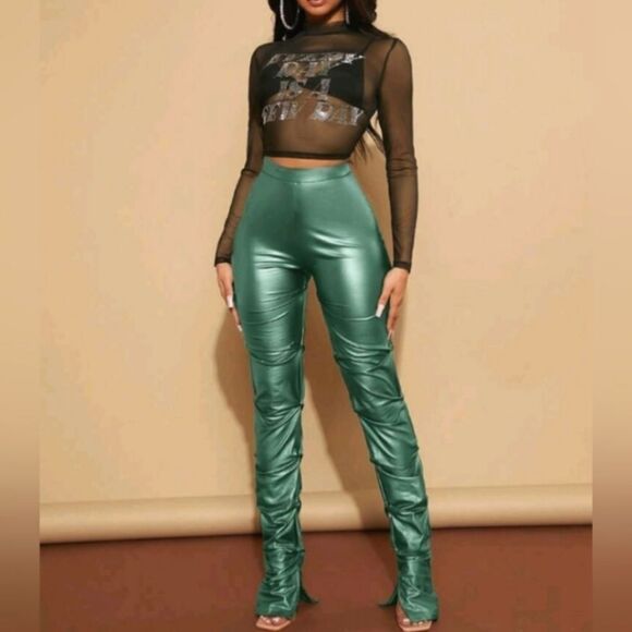 Ladies high waist ruched pants sz medium - Picture 5 of 6